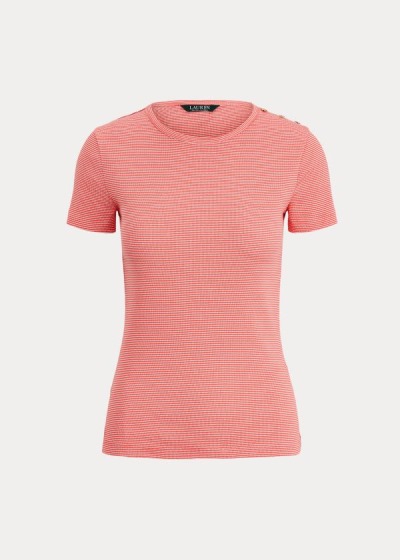 Top Ralph Lauren Button-Trim Striped Algodão Mulher 59308-NWHU